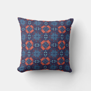 Abstract geometric pattern with alternating red cushion