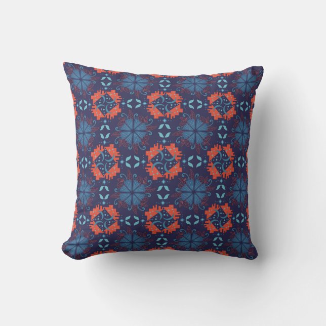 Abstract geometric pattern with alternating red  cushion (Front)