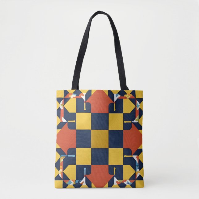 Abstract Geometric Pattern with Arrows Tote Bag (Front)