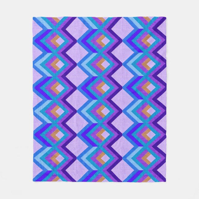 Abstract Geometric Pattern with Bold Colours Fleece Blanket (Front)