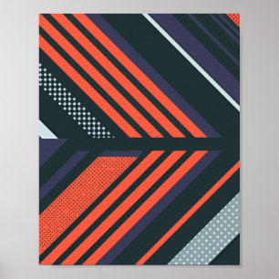 Abstract Geometric Pattern with Bold Stripes Poster