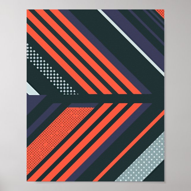 Abstract Geometric Pattern with Bold Stripes Poster (Front)