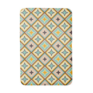 Abstract geometric pattern with diamond shapes bath mat