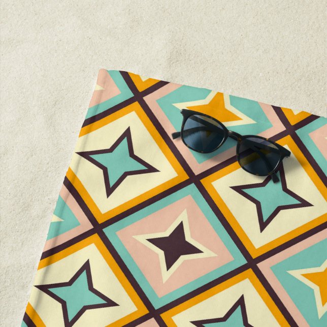 Abstract geometric pattern with diamond shapes beach towel (In Situ)