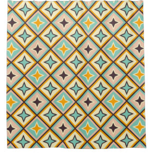 Abstract geometric pattern with diamond shapes shower curtain