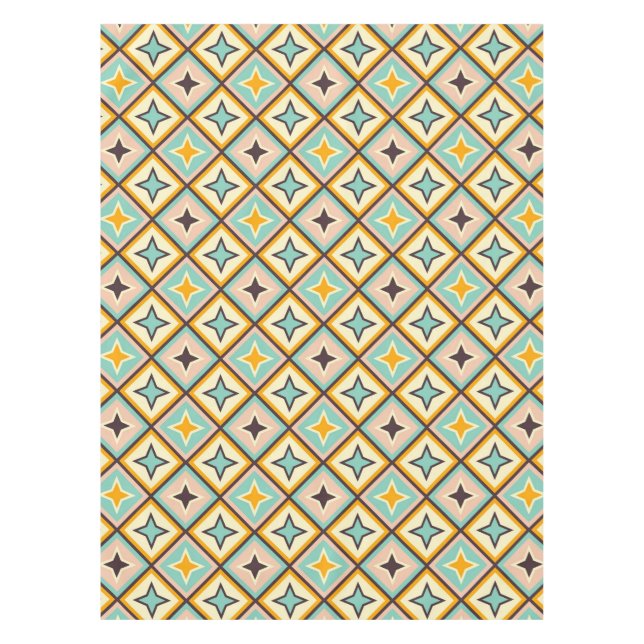 Abstract geometric pattern with diamond shapes tablecloth (Front)