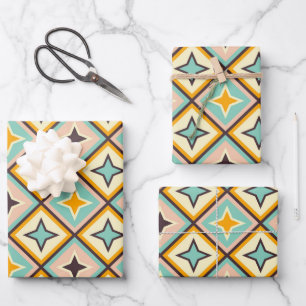 Abstract geometric pattern with diamond shapes wrapping paper sheet