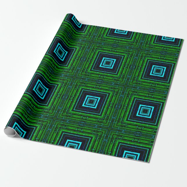 Abstract geometric pattern with kaleidoscope abstr wrapping paper (Unrolled)