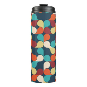 Abstract Geometric Pattern with leaves, drops. Col Thermal Tumbler