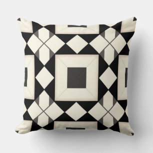 Abstract Geometric Pattern with Retro Tones Cushion