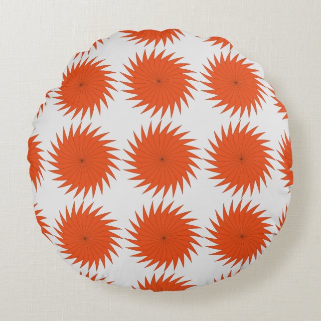 Abstract geometric pattern with stripes, lines. A  Round Cushion (Front)