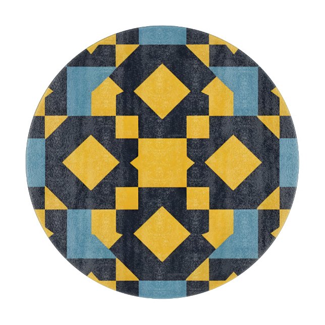 Abstract Geometric Pattern with Vibrant Colours Cutting Board (Front)