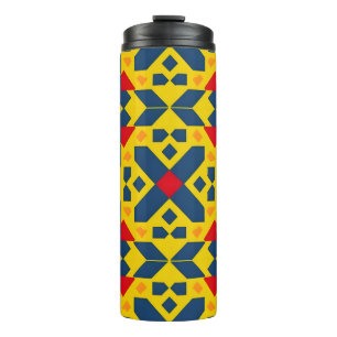 Abstract Geometric Pattern with Vibrant Colours Thermal Tumbler