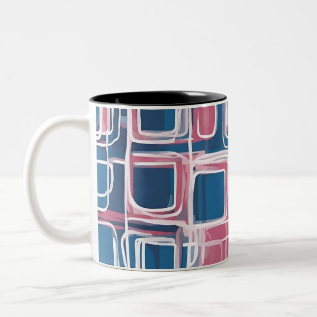 ABSTRACT GEOMETRIC PATTERNS Two-Tone COFFEE MUG (Left)