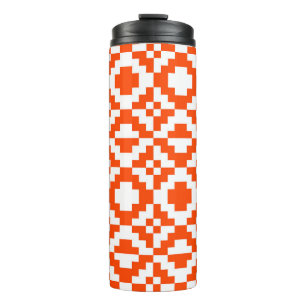 Abstract geometric pixelated seamless pattern. Mos Thermal Tumbler