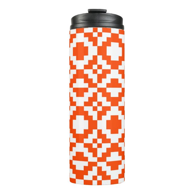 Abstract geometric pixelated seamless pattern. Mos Thermal Tumbler (Front)