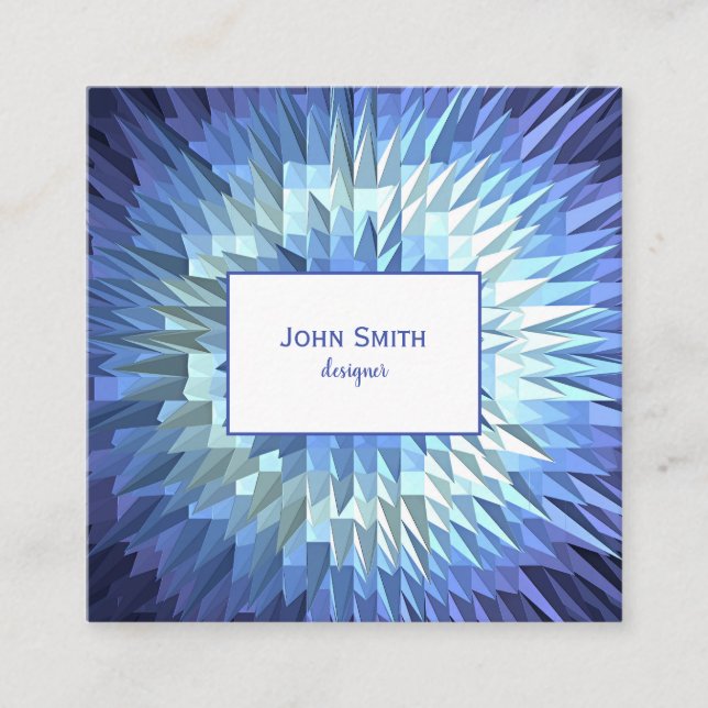 abstract geometric poligonal texture square business card (Front)