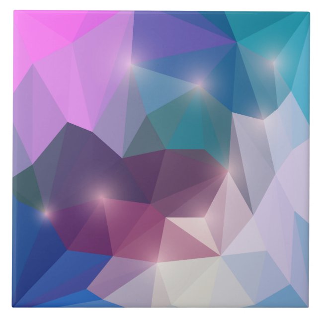 Abstract Geometric Polygon Ceramic Tile (Front)