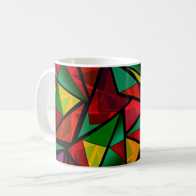 Abstract , geometric , polygonal coffee mug (Front Left)