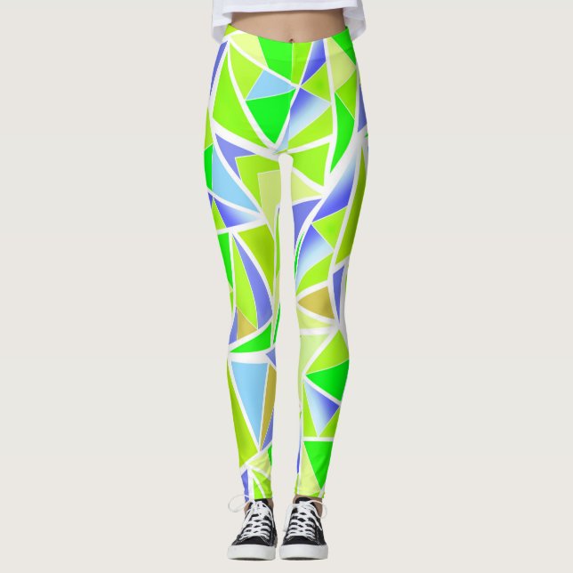 Abstract , geometric , polygonal leggings (Front)