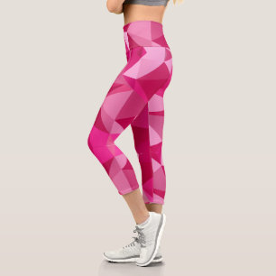 Abstract Geometric Print Capri Leggings Style