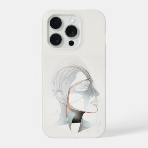 Abstract Geometric Profile Line Art iPhone 15 Pro Case
