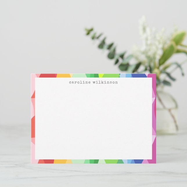 Abstract Geometric Rainbow Prism Personalised Card (Standing Front)