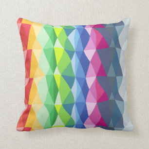 Abstract Geometric Rainbow Prism Shapes Pattern Cushion