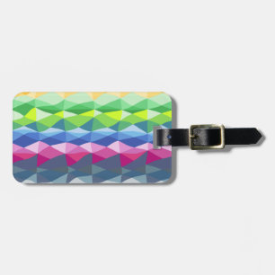 Abstract Geometric Rainbow Prism Shapes Pattern Luggage Tag