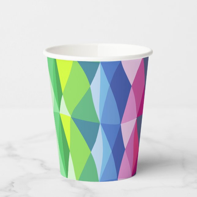 Abstract Geometric Rainbow Prism Shapes Pattern  Paper Cups (Left)