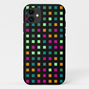 Abstract Geometric Retro Modern Squares iPhone 11 Case