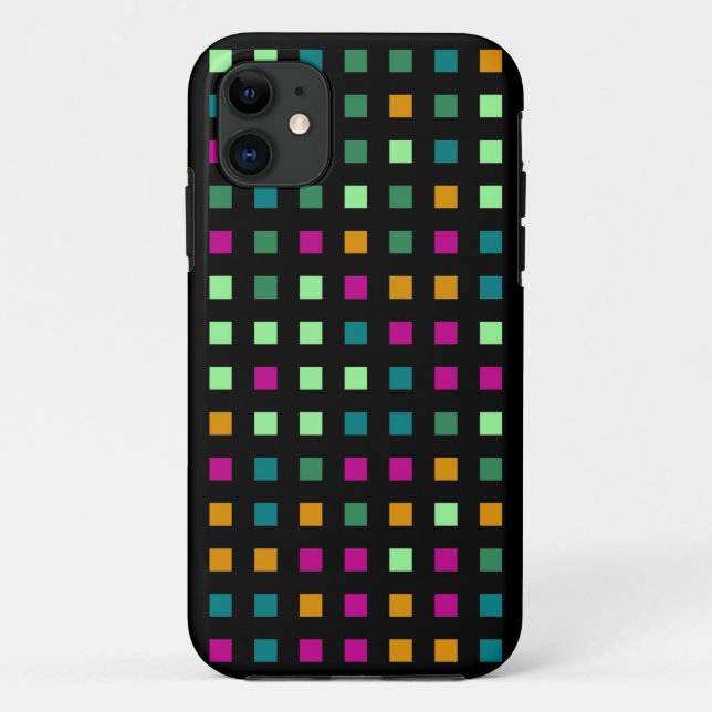 Abstract Geometric | Retro Modern Squares Case-Mate iPhone Case (Back)