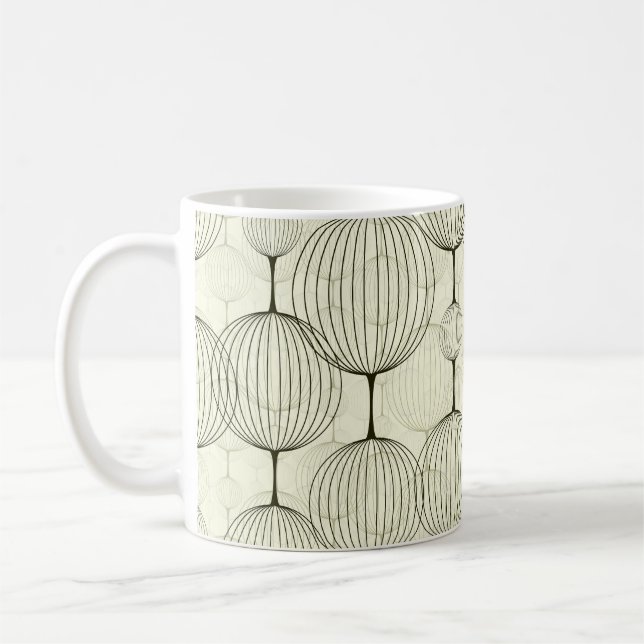 Abstract geometric, seamless background pattern. coffee mug (Left)