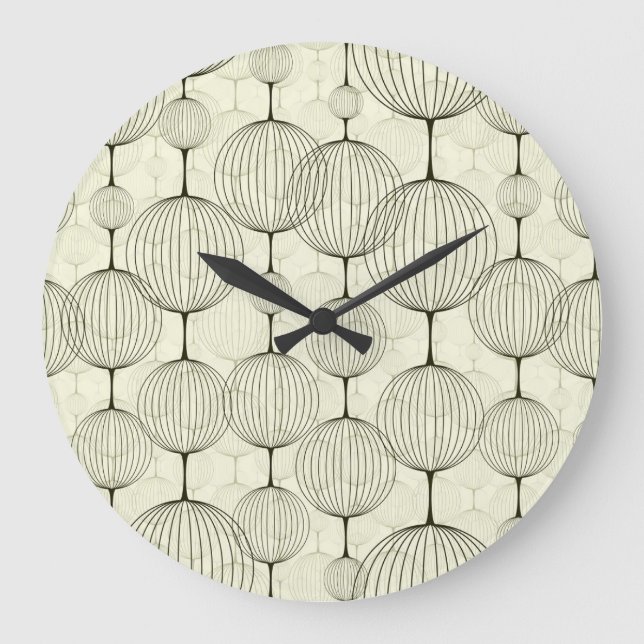 Abstract geometric, seamless background pattern. large clock (Front)