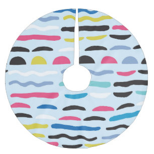 Abstract Geometric Seamless Decorative Pattern. Brushed Polyester Tree Skirt