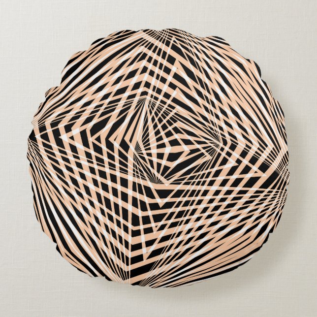 Abstract Geometric Seamless Design Round Cushion (Front)