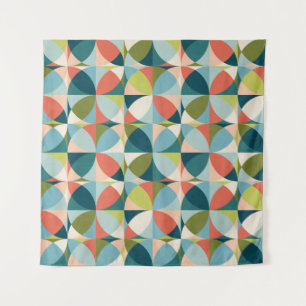 Abstract geometric seamless pattern in mid-century tapestry
