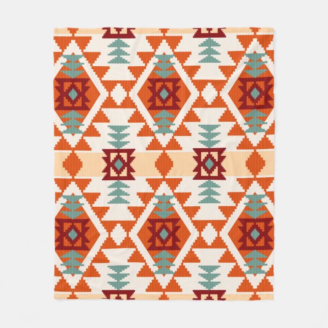 Abstract geometric seamless pattern,native america fleece blanket (Front)