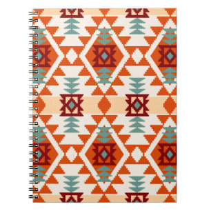 Abstract geometric seamless pattern,native america notebook