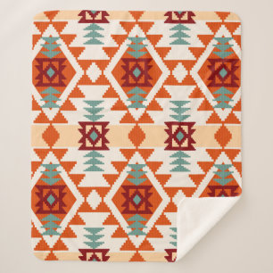 Abstract geometric seamless pattern,native america sherpa blanket
