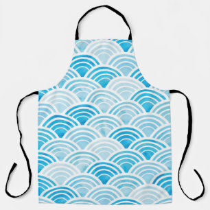 Abstract geometric seamless pattern with blue wate apron