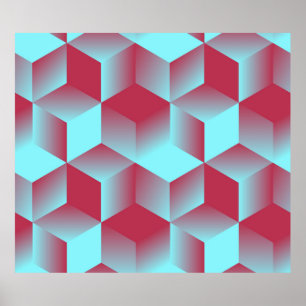 abstract geometric seamless pattern with grid of c poster