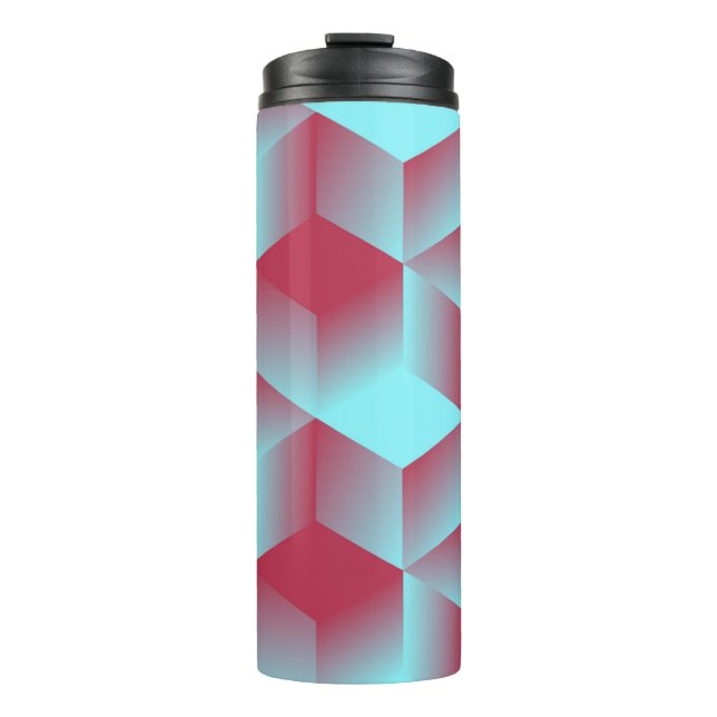 abstract geometric seamless pattern with grid of c thermal tumbler (Front)