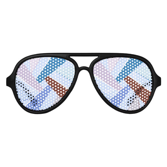 Abstract Geometric Shape 3 Aviator Sunglasses (Front)