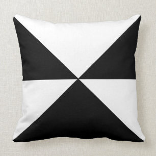 Abstract Geometric Shape on Black and White Cushion