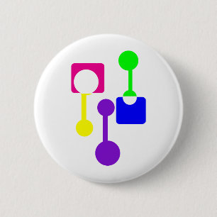 Abstract Geometric Shapes 6 Cm Round Badge