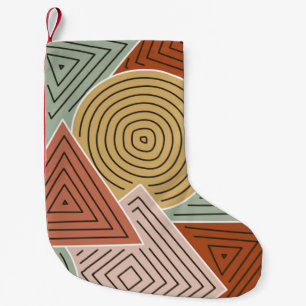 Abstract geometric shapes and lines illustration p small christmas stocking
