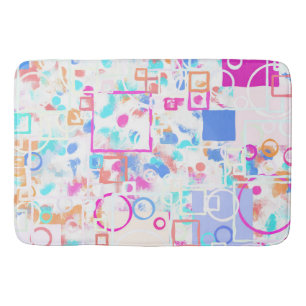 Abstract Geometric Shapes Bath Mat