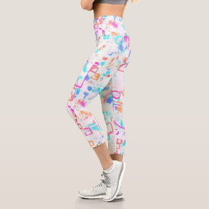 Abstract Geometric Shapes Capri Leggings