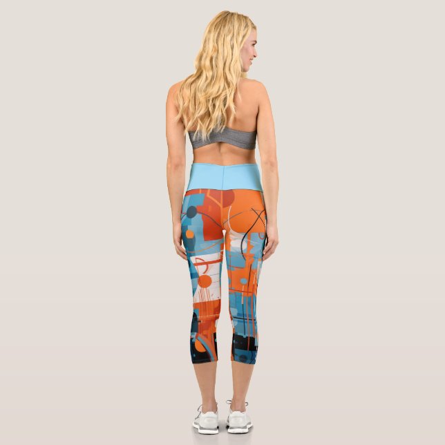 Abstract geometric shapes composition capri leggings (Back)